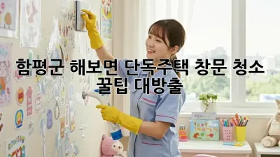 함평군 해보면 단독주택 창문 청소 ✨ 꿀팁 대방출!